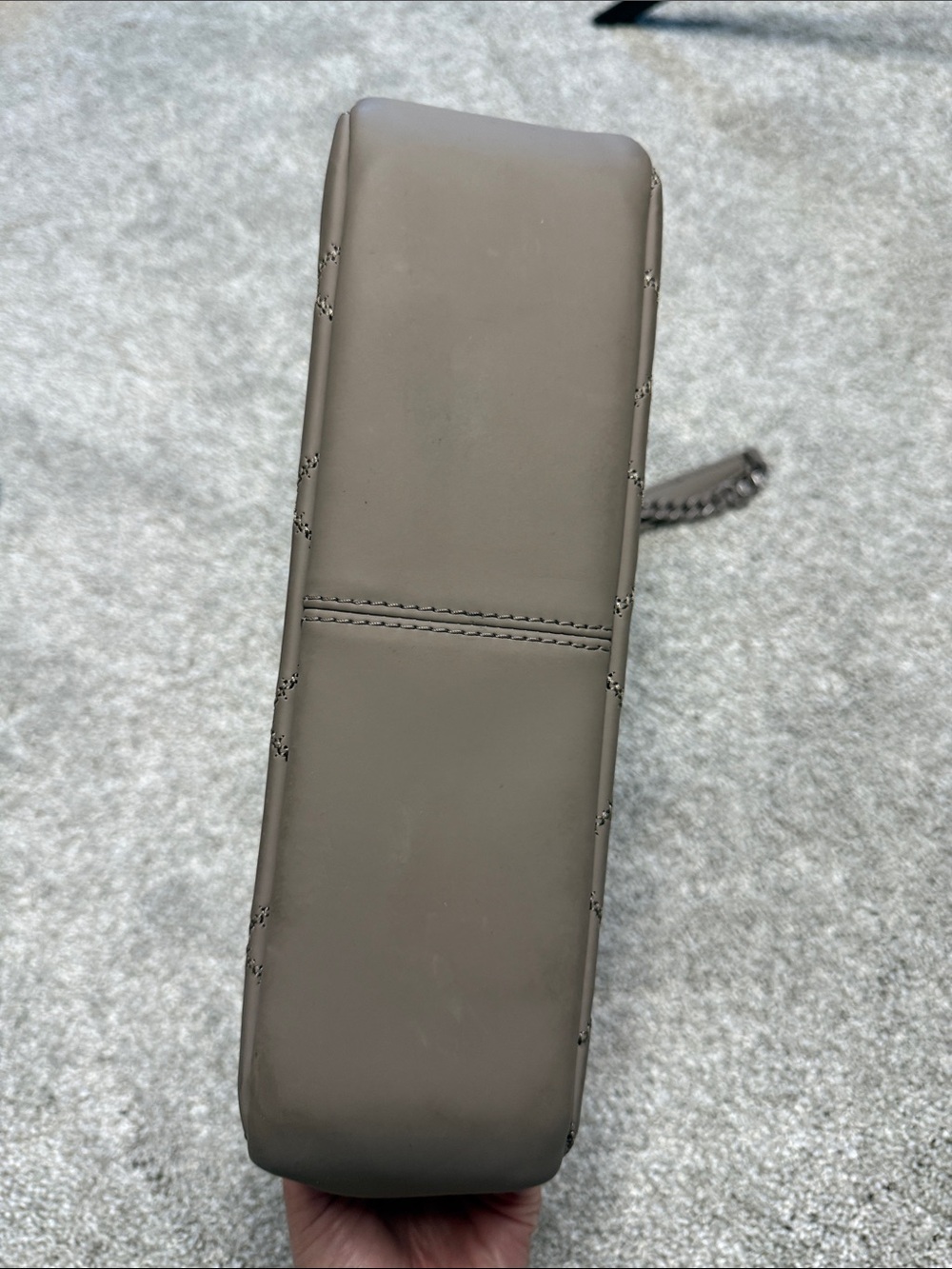Tory Burch Quilted Leather Shoulder Bag in Taupe Gray - Picture 3 of 6
